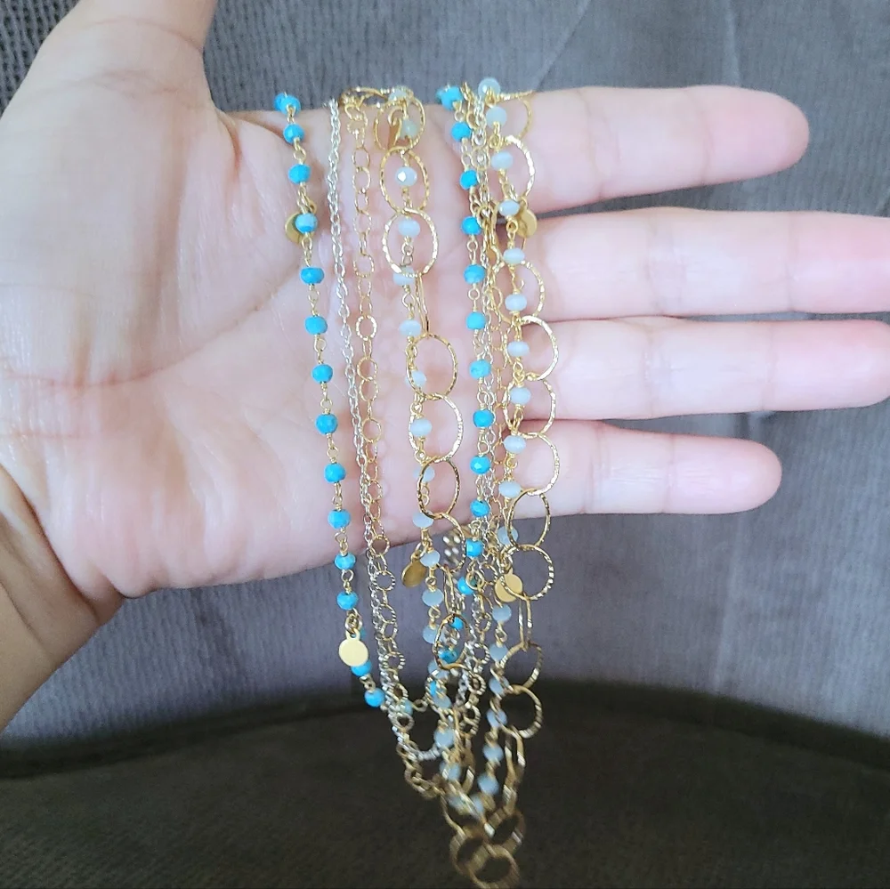 Five🖐 Strand Necklace Statement Necklace - Picture 8 of 16